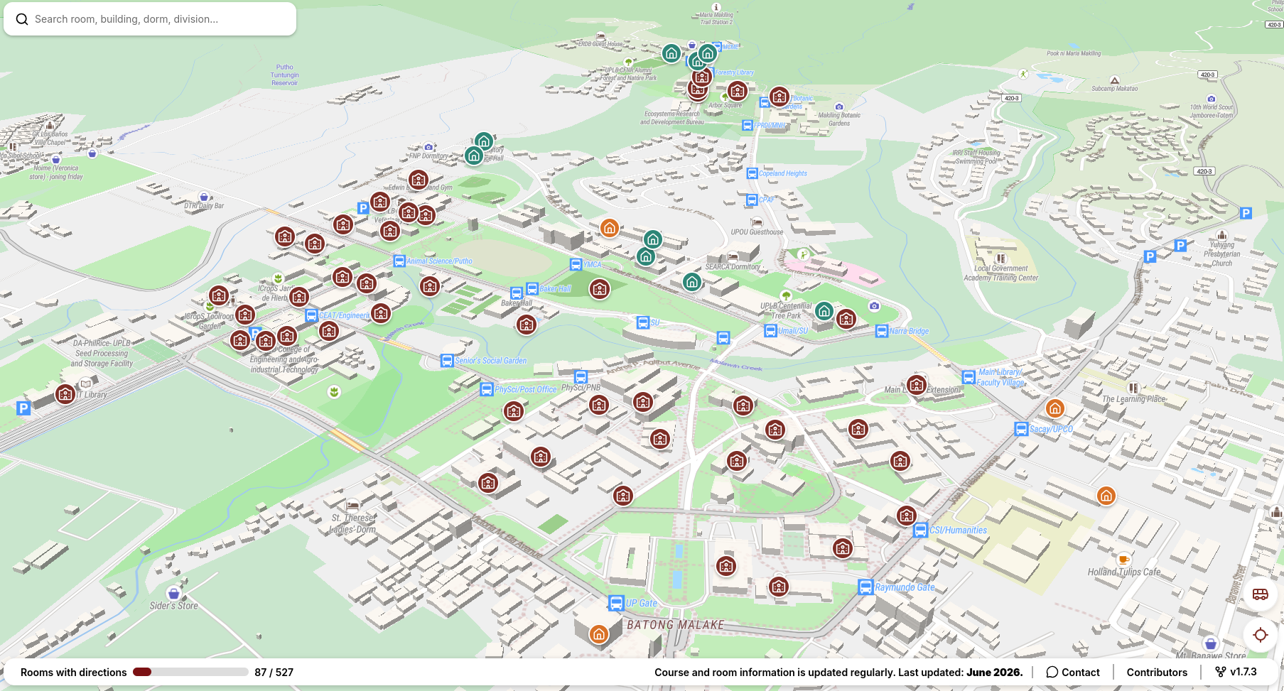 Room TBA campus map and room search